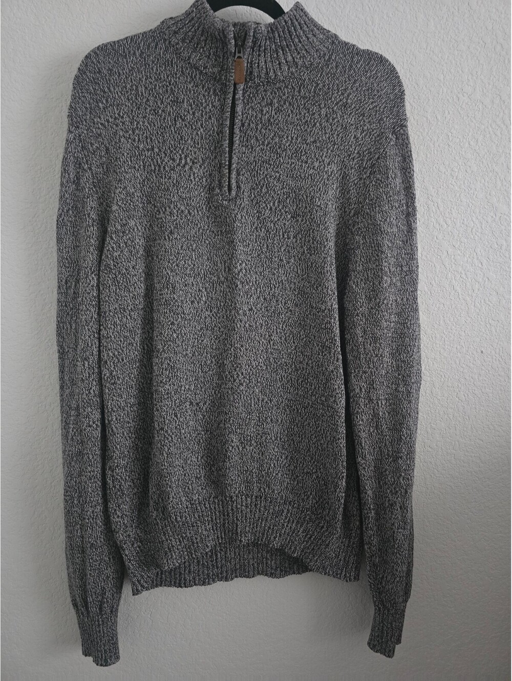 St. John's Bay Men's Medium Gray Cotton Half-Zip Sweater